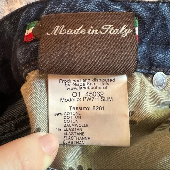 Jacob Cohen Jeans Size 26 Medium Wash Slim Rare Luxury Denim Made in Italy PW711 - Picture 13 of 14